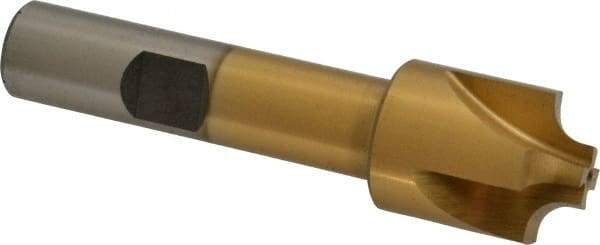 Interstate - 11/64" Radius, 3/4" Mill Diam, 4 Flute High Speed Steel Corner Rounding End Mill - Single End, TiN Finish, 3" OAL, 1/2" Shank Diam - Americas Industrial Supply
