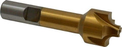 Interstate - 13/64" Radius, 7/8" Mill Diam, 4 Flute High Speed Steel Corner Rounding End Mill - Single End, TiN Finish, 3-1/8" OAL, 1/2" Shank Diam - Americas Industrial Supply