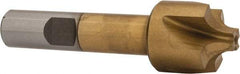 Interstate - 15/64" Radius, 7/8" Mill Diam, 4 Flute High Speed Steel Corner Rounding End Mill - Single End, TiN Finish, 3-1/8" OAL, 1/2" Shank Diam - Americas Industrial Supply