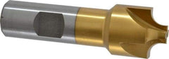 Interstate - 1/4" Radius, 1" Mill Diam, 4 Flute High Speed Steel Corner Rounding End Mill - Single End, TiN Finish, 3-1/4" OAL, 3/4" Shank Diam - Americas Industrial Supply