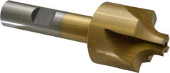 Interstate - 9/32" Radius, 1-1/8" Mill Diam, 4 Flute High Speed Steel Corner Rounding End Mill - Single End, TiN Finish, 3-1/4" OAL, 1/2" Shank Diam - Americas Industrial Supply