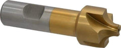 Interstate - 5/16" Radius, 1-1/8" Mill Diam, 4 Flute High Speed Steel Corner Rounding End Mill - Single End, TiN Finish, 3-1/2" OAL, 3/4" Shank Diam - Americas Industrial Supply