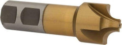 Interstate - 5/16" Radius, 1-1/8" Mill Diam, 4 Flute High Speed Steel Corner Rounding End Mill - Single End, TiN Finish, 3-1/4" OAL, 7/8" Shank Diam - Americas Industrial Supply