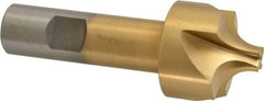 Interstate - 7/16" Radius, 1-3/8" Mill Diam, 4 Flute High Speed Steel Corner Rounding End Mill - Single End, TiN Finish, 3-3/4" OAL, 3/4" Shank Diam - Americas Industrial Supply