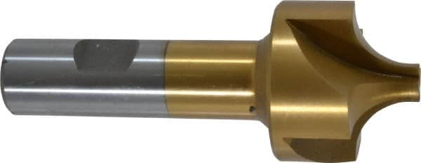 Interstate - 1/2" Radius, 1-1/2" Mill Diam, 4 Flute High Speed Steel Corner Rounding End Mill - Single End, TiN Finish, 3-7/8" OAL, 3/4" Shank Diam - Americas Industrial Supply