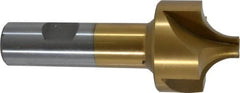 Interstate - 1/2" Radius, 1-1/2" Mill Diam, 4 Flute High Speed Steel Corner Rounding End Mill - Single End, TiN Finish, 3-7/8" OAL, 3/4" Shank Diam - Americas Industrial Supply
