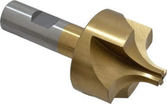 Interstate - 19/32" Radius, 1-15/16" Mill Diam, 4 Flute High Speed Steel Corner Rounding End Mill - Single End, TiN Finish, 4" OAL, 3/4" Shank Diam - Americas Industrial Supply