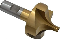 Interstate - 3/4" Radius, 2-1/4" Mill Diam, 4 Flute High Speed Steel Corner Rounding End Mill - Single End, TiN Finish, 4-1/8" OAL, 3/4" Shank Diam - Americas Industrial Supply
