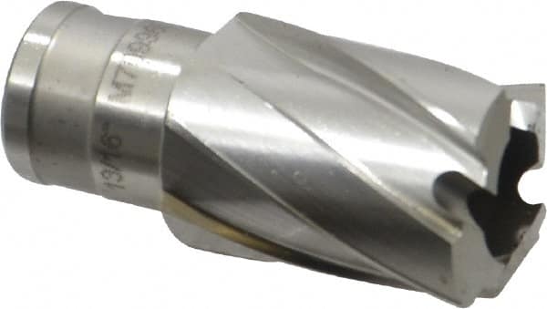 Annular Cutter: 13/16″ Dia, 3/4″ Depth of Cut, Cobalt 5/8″ Shank Dia, Rotaloc Twist-Style Shank, Bright/Uncoated