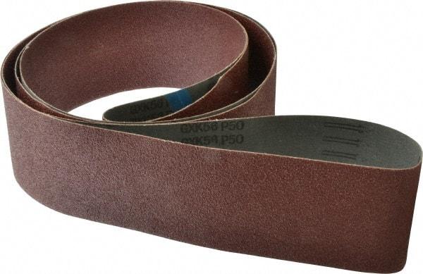 Tru-Maxx - 4" Wide x 132" OAL, 50 Grit, Aluminum Oxide Abrasive Belt - Aluminum Oxide, Coarse, Coated - Americas Industrial Supply