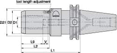 Kennametal - HSK63A Taper Shank, 6mm Hole Diam, Hydraulic Tool Holder/Chuck - 15.5mm Nose Diam, 160mm Projection, 27mm Clamp Depth, 15,000 RPM, Through Coolant - Exact Industrial Supply