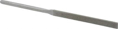 Strauss - 8-1/2" OAL Fine Equalling Needle Diamond File - 7/16" Wide x 7/64" Thick, 4-3/8 LOC, 91 Grit - Americas Industrial Supply