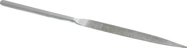 Strauss - 8-1/2" OAL Coarse Half Round Needle Diamond File - 1/2" Wide x 5/32" Thick, 4-3/8 LOC, 181 Grit - Americas Industrial Supply