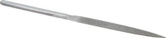 Strauss - 8-1/2" OAL Fine Half Round Needle Diamond File - 1/2" Wide x 5/32" Thick, 4-3/8 LOC, 91 Grit - Americas Industrial Supply