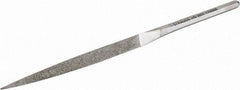 Strauss - 8-1/2" OAL Fine Three Square Needle Diamond File - 3/8" Wide x 3/8" Thick, 4-3/8 LOC, 91 Grit - Americas Industrial Supply