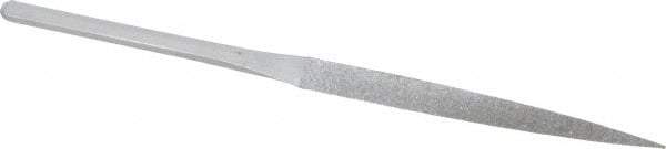 Strauss - 8-1/2" OAL Medium Three Square Needle Diamond File - 3/8" Wide x 3/8" Thick, 4-3/8 LOC, 126 Grit - Americas Industrial Supply