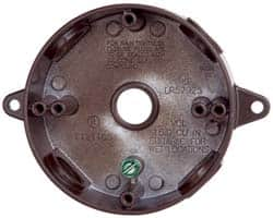 Cooper Crouse-Hinds - 1 Gang, (4) 1/2" Knockouts, Aluminum Round Outlet Box - 4-1/8" Overall Height x 4" Overall Width x 1-1/2" Overall Depth, Weather Resistant - Americas Industrial Supply