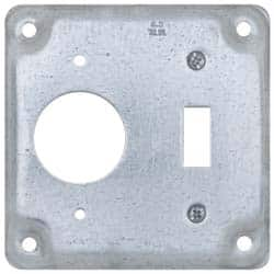 Cooper Crouse-Hinds - Electrical Outlet Box Steel Square Surface Cover - Americas Industrial Supply