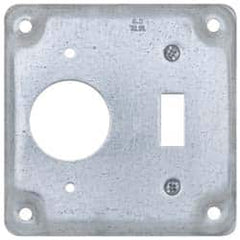 Cooper Crouse-Hinds - Electrical Outlet Box Steel Square Surface Cover - Americas Industrial Supply