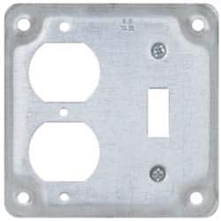 Cooper Crouse-Hinds - Electrical Outlet Box Steel Square Surface Cover - Americas Industrial Supply