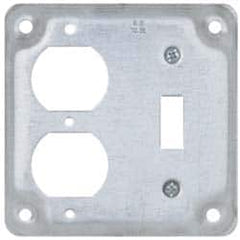 Cooper Crouse-Hinds - Electrical Outlet Box Steel Square Surface Cover - Americas Industrial Supply