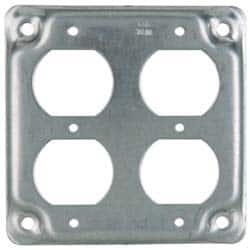 Cooper Crouse-Hinds - Electrical Outlet Box Steel Square Surface Cover - Americas Industrial Supply