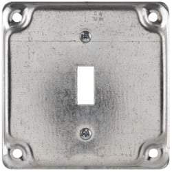 Cooper Crouse-Hinds - Electrical Outlet Box Steel Square Surface Cover - Americas Industrial Supply