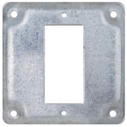 Cooper Crouse-Hinds - Electrical Outlet Box Steel Square Surface Cover - Americas Industrial Supply