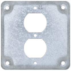 Cooper Crouse-Hinds - Electrical Outlet Box Steel Square Surface Cover - Americas Industrial Supply