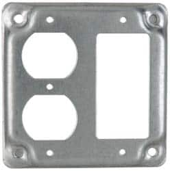 Cooper Crouse-Hinds - Electrical Outlet Box Steel Square Surface Cover - Americas Industrial Supply