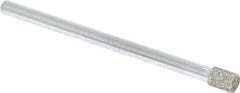 Strauss - 0.157" Head Diam x 0.197" Head Thickness Diamond (Abrasive) Grinding Pin - 1/8" Shank Diam x 2" Shank Length, Medium Grade, 80 Grit - Americas Industrial Supply