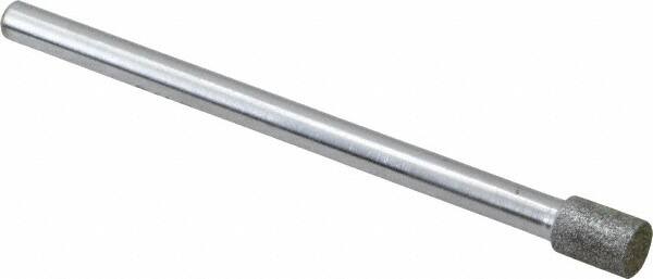 Strauss - 0.177" Head Diam x 1/4" Head Thickness Diamond (Abrasive) Grinding Pin - 1/8" Shank Diam x 2" Shank Length, (170 Mesh Grit) - Americas Industrial Supply