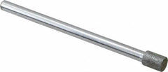 Strauss - 0.177" Head Diam x 1/4" Head Thickness Diamond (Abrasive) Grinding Pin - 1/8" Shank Diam x 2" Shank Length, (170 Mesh Grit) - Americas Industrial Supply