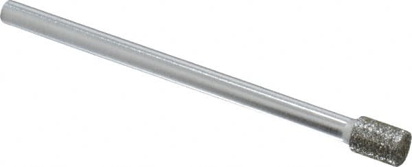 Strauss - 0.177" Head Diam x 1/4" Head Thickness Diamond (Abrasive) Grinding Pin - 1/8" Shank Diam x 2" Shank Length, Medium Grade, 80 Grit - Americas Industrial Supply