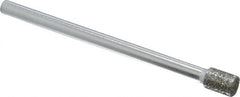 Strauss - 0.177" Head Diam x 1/4" Head Thickness Diamond (Abrasive) Grinding Pin - 1/8" Shank Diam x 2" Shank Length, Medium Grade, 80 Grit - Americas Industrial Supply