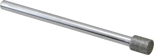 Strauss - 0.197" Head Diam x 1/4" Head Thickness Diamond (Abrasive) Grinding Pin - 1/8" Shank Diam x 2" Shank Length, (170 Mesh Grit) - Americas Industrial Supply