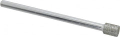 Strauss - 0.197" Head Diam x 1/4" Head Thickness Diamond (Abrasive) Grinding Pin - 1/8" Shank Diam x 2" Shank Length, Medium Grade, 80 Grit - Americas Industrial Supply