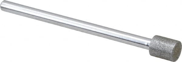 Strauss - 1/4" Head Diam x 0.276" Head Thickness Diamond (Abrasive) Grinding Pin - 1/8" Shank Diam x 2" Shank Length, (170 Mesh Grit) - Americas Industrial Supply