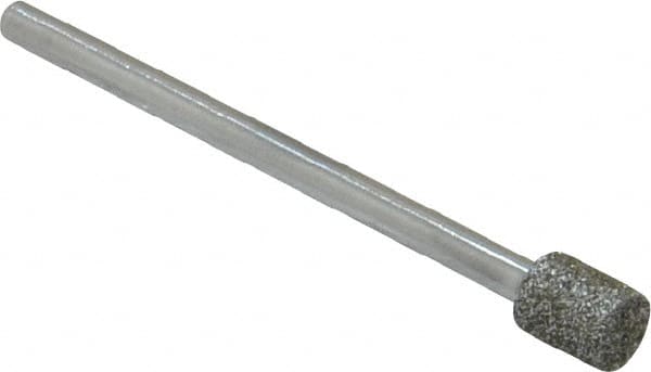 Strauss - 1/4" Head Diam x 0.276" Head Thickness Diamond (Abrasive) Grinding Pin - 1/8" Shank Diam x 2" Shank Length, Medium Grade, 80 Grit - Americas Industrial Supply