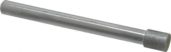 Strauss - 0.315" Head Diam x 3/8" Head Thickness Diamond (Abrasive) Grinding Pin - 1/4" Shank Diam x 3" Shank Length, Very Fine Grade, 170 Grit - Americas Industrial Supply