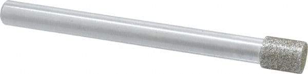Strauss - 0.315" Head Diam x 3/8" Head Thickness Diamond (Abrasive) Grinding Pin - 1/4" Shank Diam x 3" Shank Length, Medium Grade, 80 Grit - Americas Industrial Supply