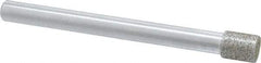 Strauss - 0.315" Head Diam x 3/8" Head Thickness Diamond (Abrasive) Grinding Pin - 1/4" Shank Diam x 3" Shank Length, Medium Grade, 80 Grit - Americas Industrial Supply