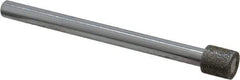 Strauss - 0.394" Head Diam x 0.394" Head Thickness Diamond (Abrasive) Grinding Pin - 1/4" Shank Diam x 3-1/2" Shank Length, Medium Grade, 80 Grit - Americas Industrial Supply