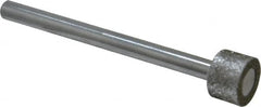 Strauss - 0.591" Head Diam x 0.394" Head Thickness Diamond (Abrasive) Grinding Pin - 1/4" Shank Diam x 3-1/2" Shank Length, Medium Grade, 80 Grit - Americas Industrial Supply