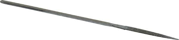 Strauss - 5-1/2" OAL Medium Half Round Needle Diamond File - 11/64" Wide x 1/16" Thick, 1-5/8 LOC, 126 Grit - Americas Industrial Supply