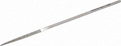 Strauss - 5-1/2" OAL Fine Three Square Needle Diamond File - 1/8" Wide x 1/8" Thick, 1-5/8 LOC, 91 Grit - Americas Industrial Supply