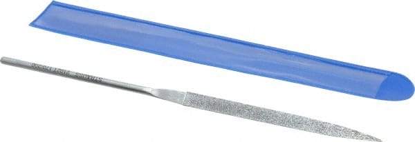 Strauss - 5-1/2" OAL Fine Barrette Needle Diamond File - 13/64" Wide x 1/16" Thick, 2-3/4 LOC, 91 Grit - Americas Industrial Supply