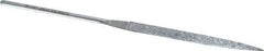 Strauss - 5-1/2" OAL Medium Barrette Needle Diamond File - 13/64" Wide x 1/16" Thick, 2-3/4 LOC, 126 Grit - Americas Industrial Supply