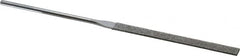 Strauss - 5-1/2" OAL Coarse Equalling Needle Diamond File - 15/64" Wide x 1/16" Thick, 2-3/4 LOC, 181 Grit - Americas Industrial Supply