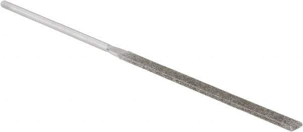 Strauss - 5-1/2" OAL Medium Equalling Needle Diamond File - 15/64" Wide x 1/16" Thick, 2-3/4 LOC, 126 Grit - Americas Industrial Supply